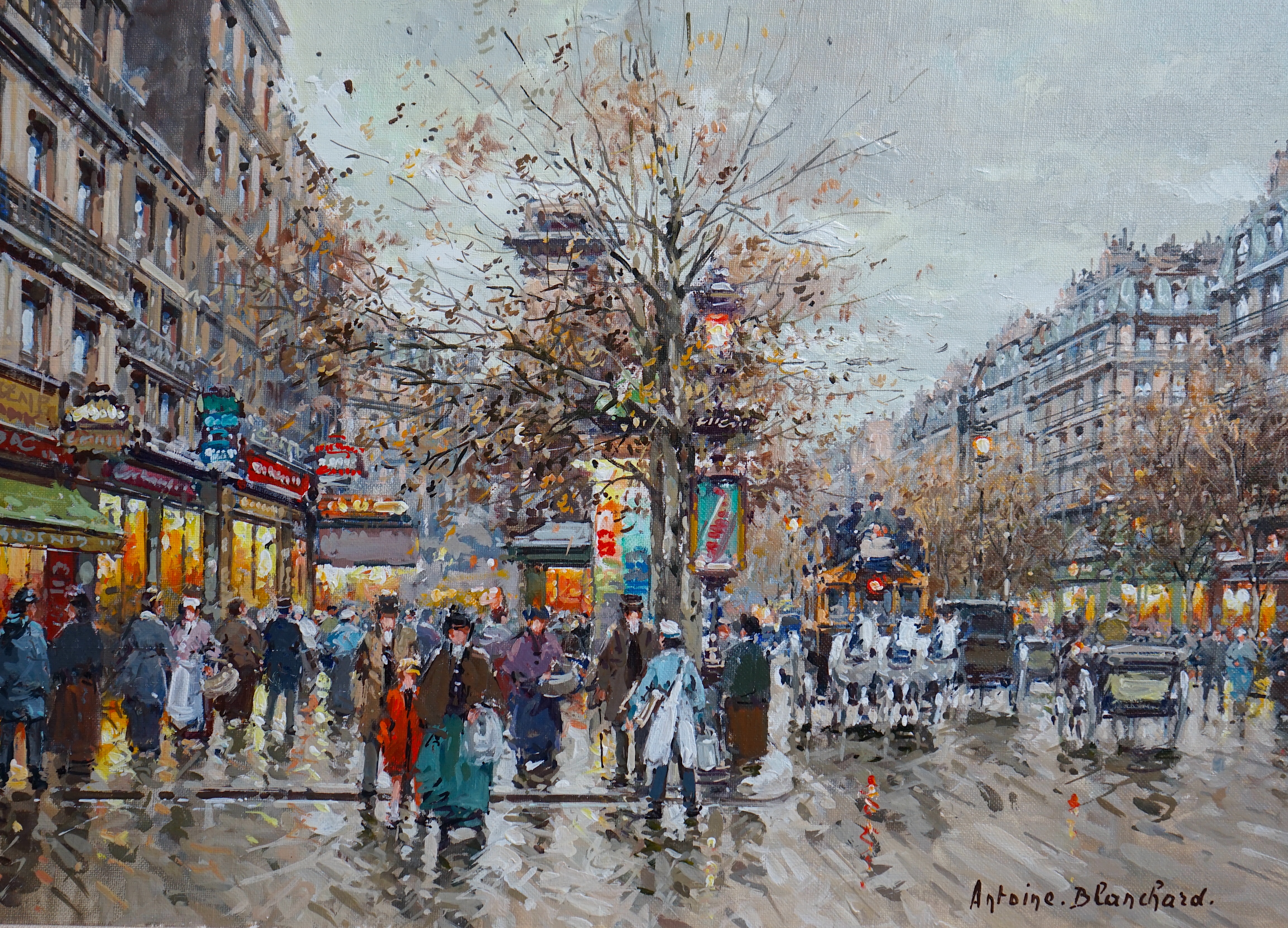 Antoine Blanchard (French, 1910-1988), 'Paris, Porte St. Denis', oil on canvas, 32 x 44cm